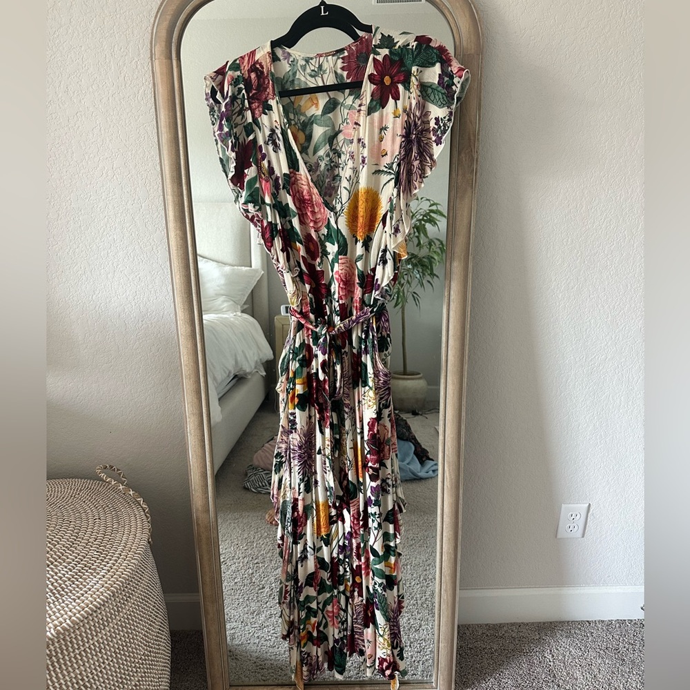Free People Floral button front dress